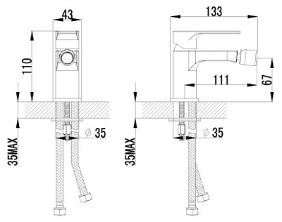 Смеситель Lemark plus Grace LM1508C для биде