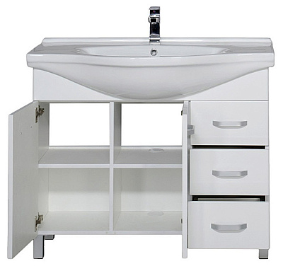 Тумба с раковиной Aquanet Глория 100 белая