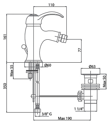 Смеситель Caprigo Maggiore 11-030-vot для биде