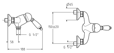 Смеситель Gattoni Orta 2725V0 для душа