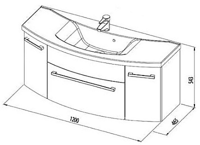 Тумба с раковиной Aquanet Тренто 120 белая