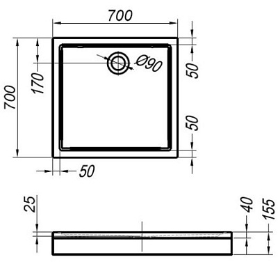 Поддон для душа Kolpa San Flamenco 70x70