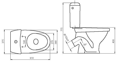 Унитаз-компакт Santeri Вест крап на белом