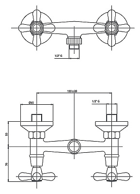 Смеситель Caprigo Bristol 21-015-crm для душа