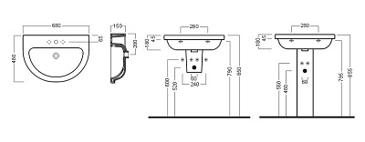 Раковина Hatria Erika Pro (68 см)