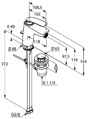 Смеситель Kludi Balance 522160575 для биде