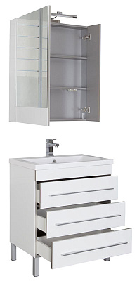 Тумба с раковиной Aquanet Верона 75 белая