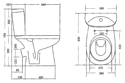 Унитаз-компакт Santek Анимо WH302137 косой выпуск микролифт