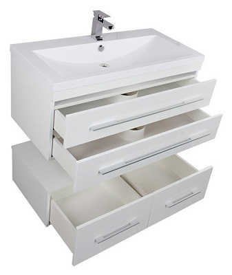 Тумба с раковиной Aquanet Нота 90 белая