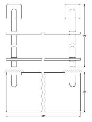 Полка Ellux Avantgarde AVA 034 2-х ярусная, 30 см