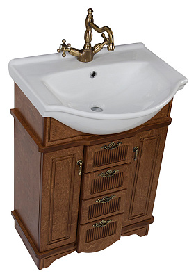 Тумба с раковиной Aquanet Луис 60 NEW темный орех