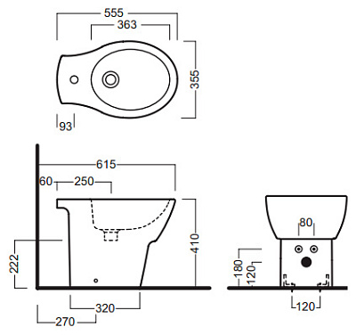 Биде напольное Hatria Nido