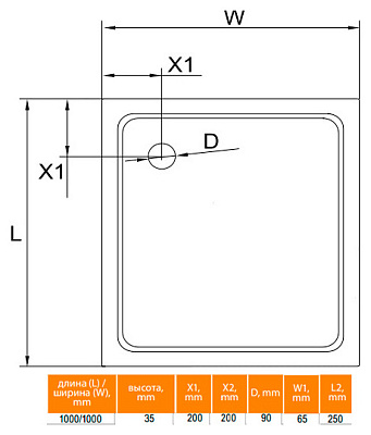 Поддон для душа Cezares SMC A 100x100 см