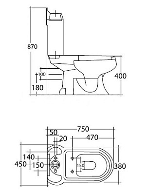 Чаша для унитаза-компакта Cezares King Palace CZR-163