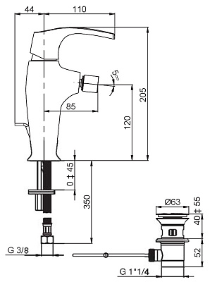 Смеситель Jacob Delafon Symbol E73680-CP для биде
