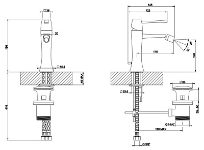 Смеситель Gessi MIMI 31107 для биде