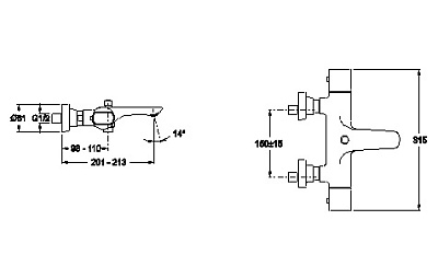 Термостат Jacob Delafon Aleo E72286-CP для ванны с душем
