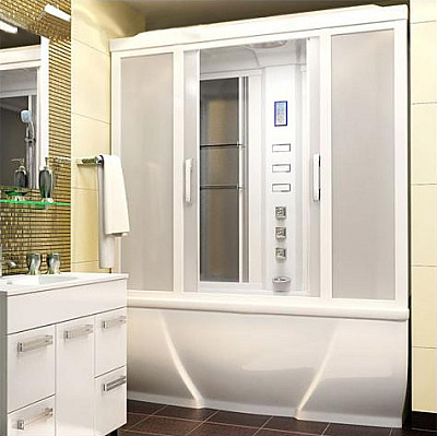 Душевой бокс Triton Альфа (стекло с мат. вставками)