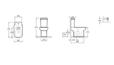 Чаша для унитаза-компакта Jacob Delafon Replay 4973K