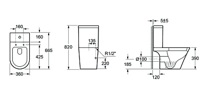 Напольный унитаз Lavinia Boho Biore 33040010