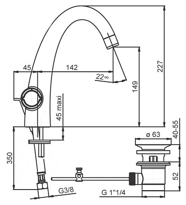 Смеситель Jacob Delafon Elevation E18870-CP для раковины