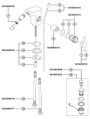 Смеситель Keuco Elegance new 51609 010000 для биде