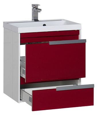 Тумба с раковиной Aquanet Тиволи 60 бордо