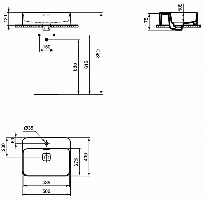 Раковина Ideal Standard Strada II Vessel 50 T296601