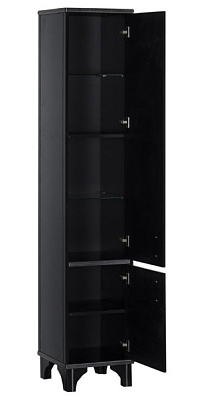 Шкаф-пенал Aquanet Валенса черный краколет/серебро