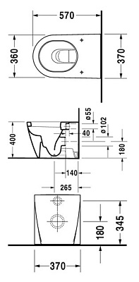 Унитаз приставной Duravit Starck 2 2128090000
