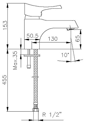 Смеситель E.C.A. Lotus 102108693 для раковины