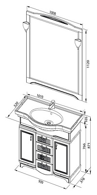 Мебель для ванной Aquanet Луис 100 NEW темный орех