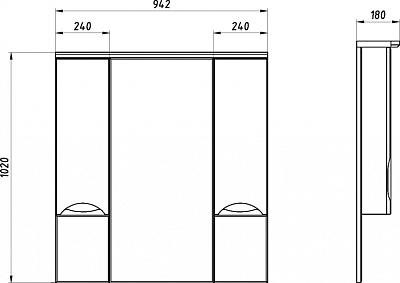 Зеркало-шкаф ASB-Mebel Мессина 100