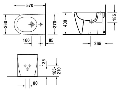 Биде напольное Duravit Starck 2 2255100000