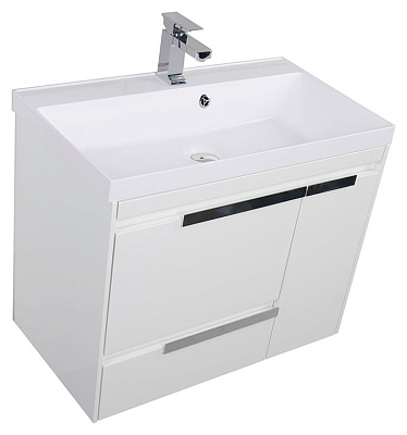 Тумба с раковиной Aquanet Тиволи 80 белая