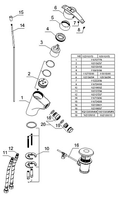 Смеситель E.C.A. Mix cubic 402110038 для биде