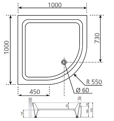 Поддон для душа Novellini Victory B 100x100 см