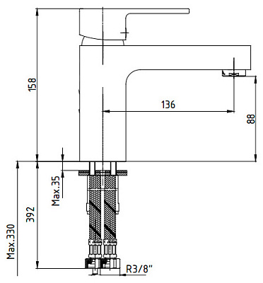 Смеситель E.C.A. Elegant 102108578 для раковины