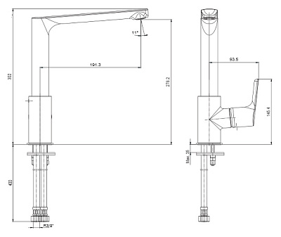 Смеситель E.C.A. Luna 102118043 для кухонной мойки