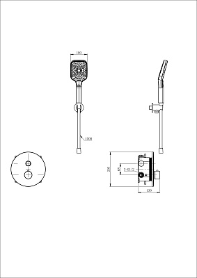 Смеситель для душа с термостатом встраиваемый WONZON & WOGHAND, Хром WW-D1017-A-CR