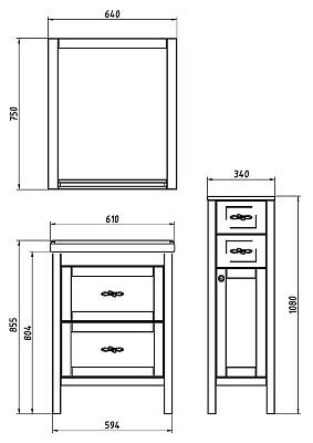 Тумба ASB-Mebel Римини 30 белая патина серебро