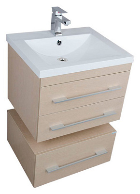 Тумба с раковиной Aquanet Нота 58 светлый дуб