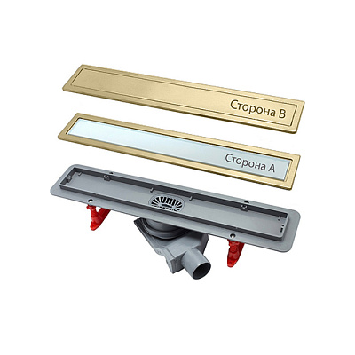 Confluo Premium White Glass Gold Line 650 Линейный трап PESTAN