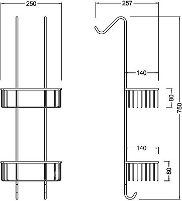 Полка двойная Timo Nelson 150084/00 хром