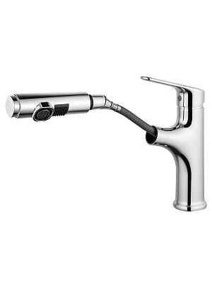 Смеситель для раковины с выдвижным изливом WONZON & WOGHAND, Хром WW-AE4151-CR