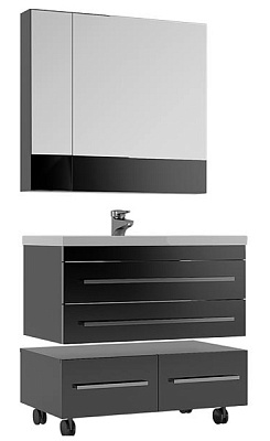 Тумба Aquanet Верона 90 подкатная черная