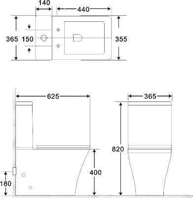 Чаша для унитаза-компакт BelBagno Marmi BB052CPR