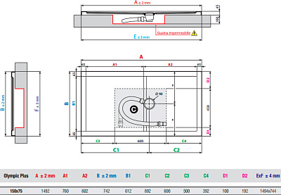 Поддон для душа Novellini Olympic Plus 150x75 см Black