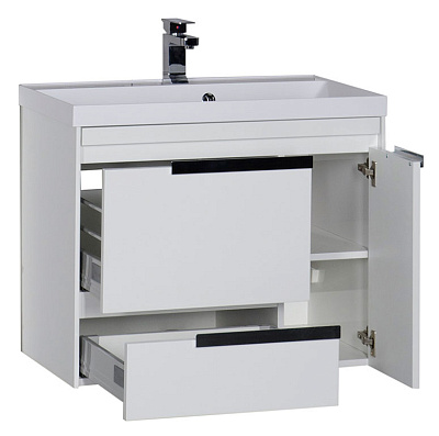 Тумба с раковиной Aquanet Тиволи 80 белая