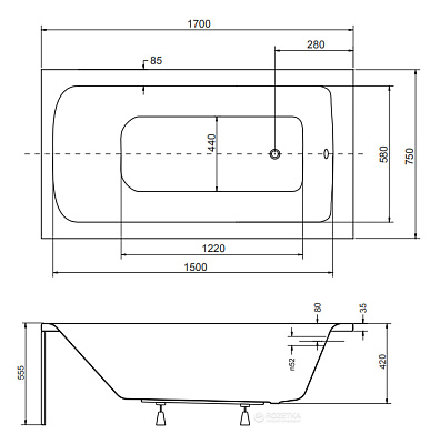 Акриловая ванна BESCO Talia 170